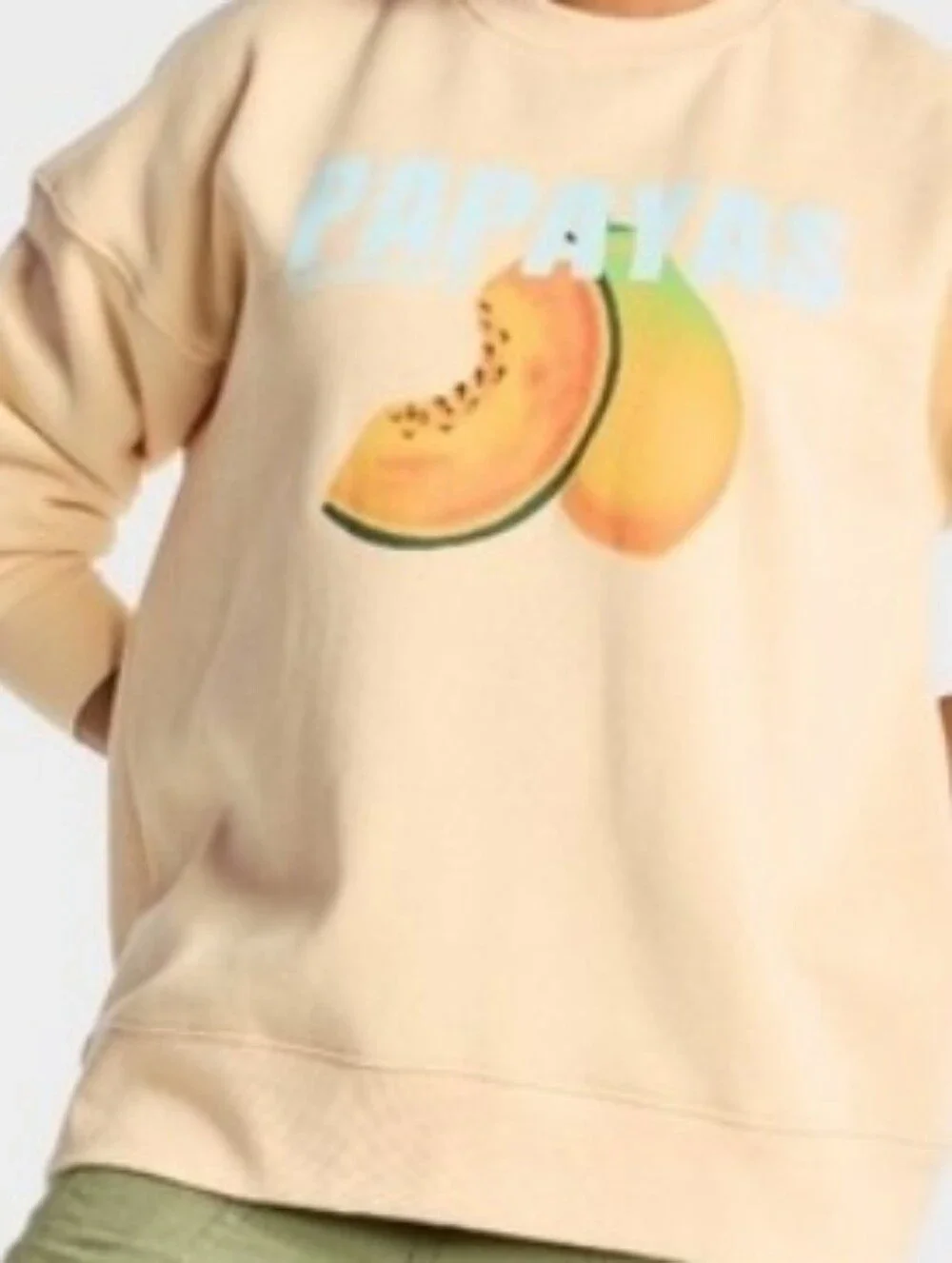Wild Fable Womens Y2k Papaya Graphic Oversized Sweatshirt Yellow Size XL - Picture 10 of 17